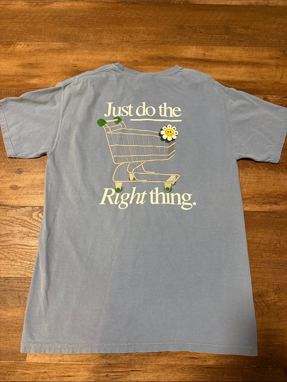 Gildan Light Blue Short Sleeve Tee with Shopping Cart Graphic
